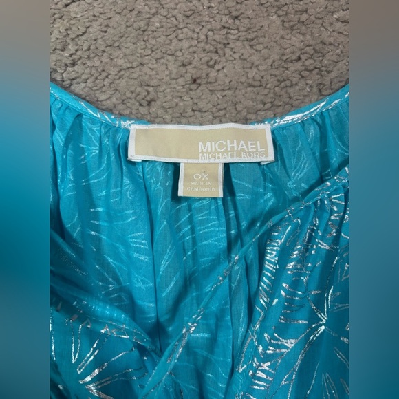 Michael Kors Light Blue Cold-Shoulder Mini Dress - Picture 3 of 9